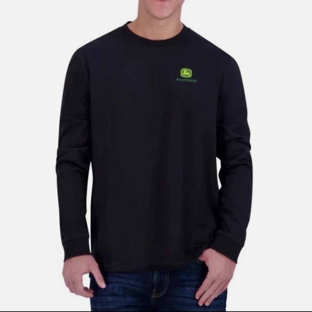 John Deere Men's Black Long Sleeve Tee, L, NWT